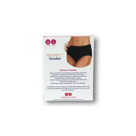 Soodox Respect Organic Cotton Period Undies | Reusable | Soft & Comfortable | Up to 100 Washes | Washbag Included | High Absorbency (Medium)