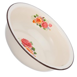 Homoyoyo Vintage Enamel Mixing Bowl: Multi-Purpose Basin Enamel Bowl Large Capacity Basin for Kitchen Tasks and Easy to Clean Timeless Style for Kitchen Use Mixing Washing Fruits Vegetables 30CM