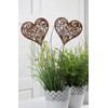 LB H&F Set of 2 Garden Stakes Heart Rust Decorative
