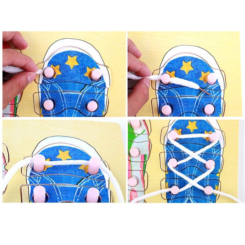Linian Kids Shoes Tie Training Educational Toy for Boys Girls