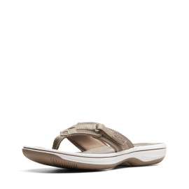 Clarks Women's Breeze Sea Flip-Flop, Taupe, 7