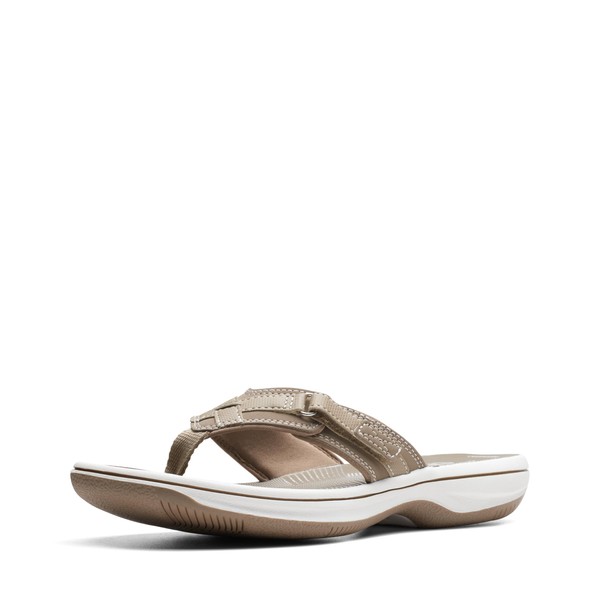 Clarks Women's Breeze Sea Flip-Flop, Taupe, 7
