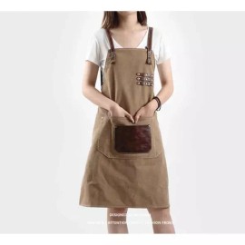 캔버스 앞치마 목공용 바리스타 공방 [회색] Canvas Apron for Woodworking Barista Workshop [Gray]