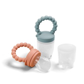Silicone Baby Food Feeder and Teether - BPA Free Silicone Feeder for Safe Infant Self Feeding, 4 Months (Cream)