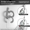 Tarpofix® Three-Hole Tarpaulin Hooks, Net Hooks for Trailer Tarpaulin and