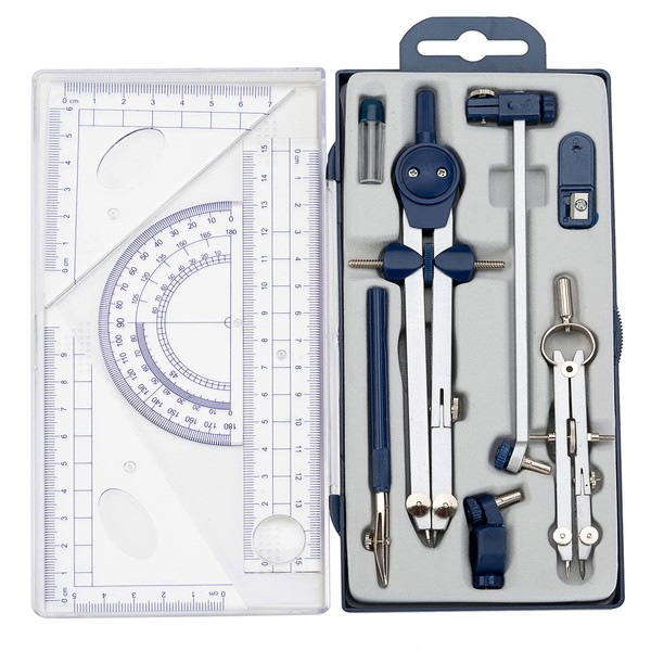Math Compass and Protractors Geometry Precision Drawing Tool Metal Geometry