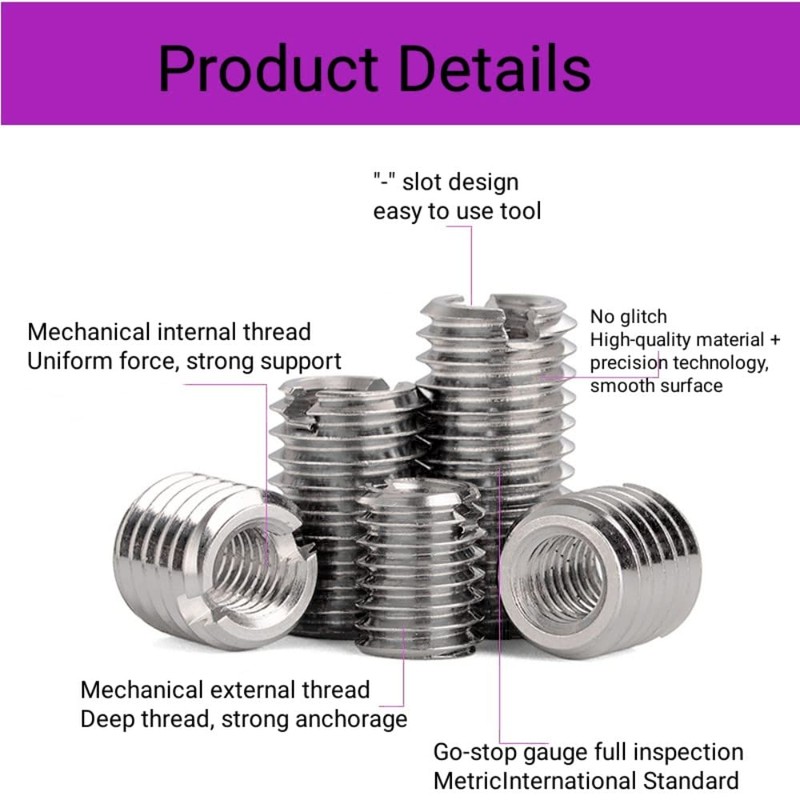 Self-Tapping Thread Insert, Male Thread Female Thread Reducing Nut 15
