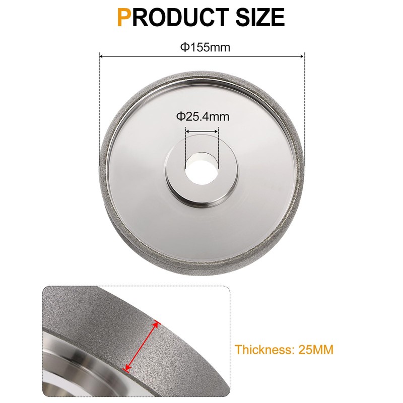 HARFINGTON Diamond Lapidary Wheel 6 Inch x 1 Inch Arbor