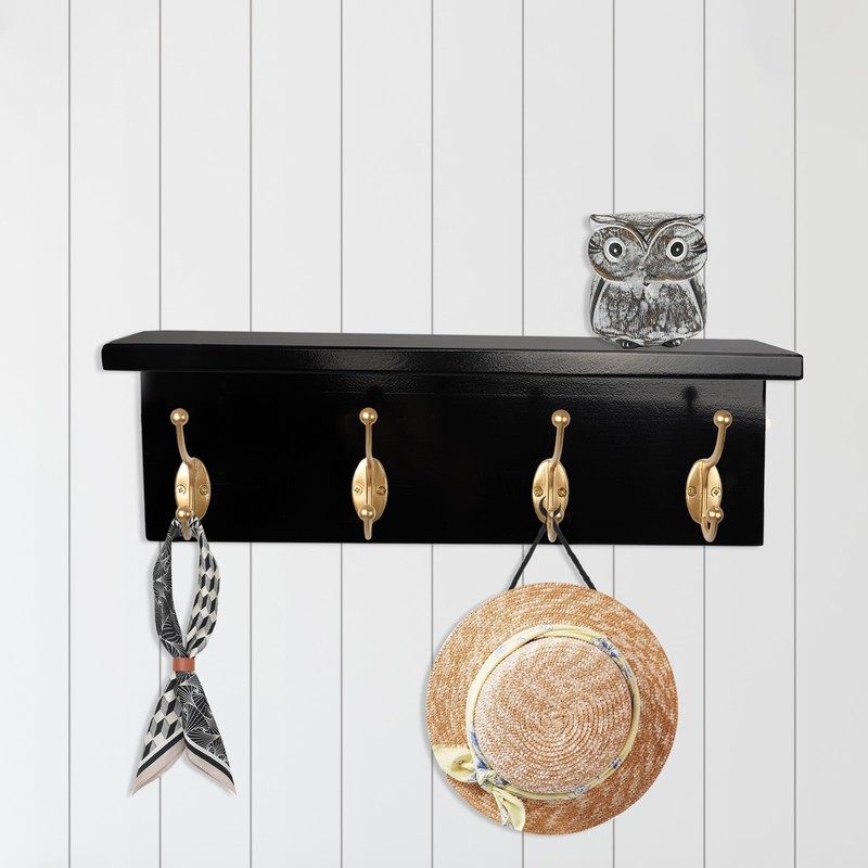 SANY DAYO HOME Wall Mounted Pine Wood Coat Rack with