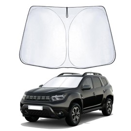 SHAOHAO Compatible with Dacia Duster 2 2018-2023 2024 Sun Visor Silver Coated Fabric Foldable Sun Visor UV and Heat Protection Sun Visor Windscreen Accessories Dacia Duster