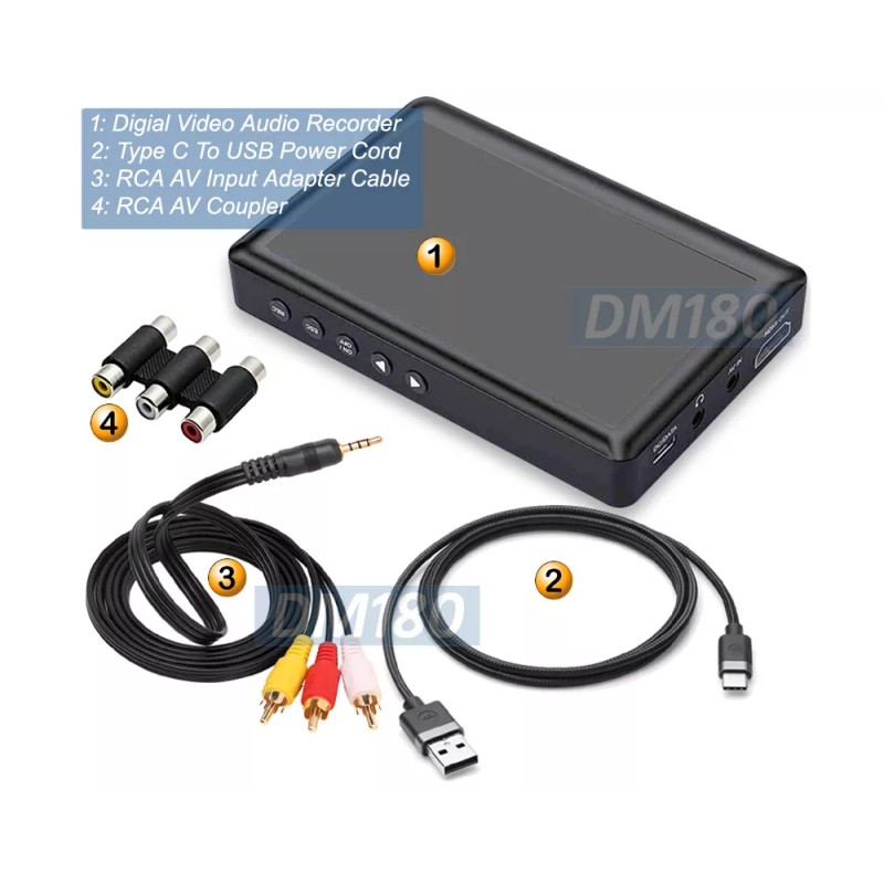 Unbranded Portable MPEG4 MP3 Video Audio Recorder Player RCA AV