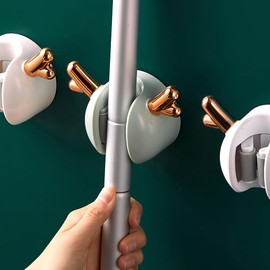 2PCS(white) Deer Horn Design - Strong and Easy to Install Broom Holder Wall Mount with High Load Capacity for Mops and Brooms - Ideal for Broom and Mop Organizer Wall Hanging and Hanging Small Items