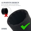 30mm Socket 1/2 Drive,30mm 12 Point Axle Nut Socket for