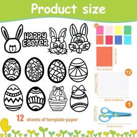 Tadpolez Easter Craft Children, Easter Paper Craft Set, Easter Eggs Craft Paper Children, Window Pictures Easter Craft Set, Easter Decoration Creative DIY, for Girls Boys Spring Easter Party Gift