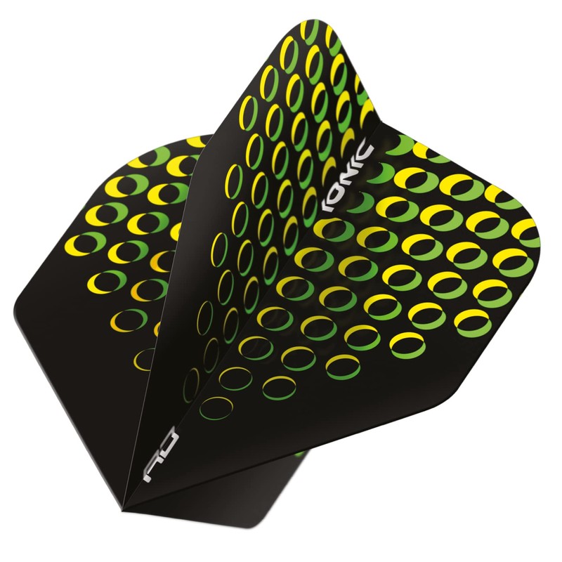 RED DRAGON Hardcore Ionic Yellow Circles Dart Flights - 3