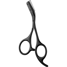 Tijeras 2 en 1 de Acero Inoxidable para Cejas 2026, Recortador con Peine,Profesional para Depilación. (Negro)