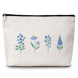 GREOXG Floral Makeup Bag, Small Travel Cosmetic Bag with Zipper, Cute Makeup Pouch Gift Ideas for Women Teen Girls Friends Mom Sisters Teacher Birthday Christmas Wedding Graduation-E35