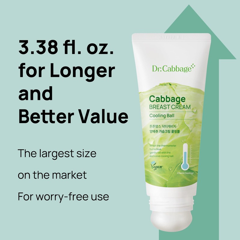 Dr.Cabbage+ Cabbage Breast Cream 3.38 Oz with Special Cooling Ball