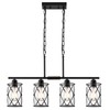 Osimir 4-Light Kitchen Island Lighting, Modern Black Dining Room Light