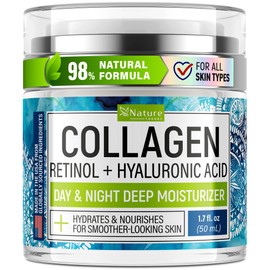 Crema de Colágeno Facial  Collagen Face Moisturizer Anti Aging Night Cream with Retinol  Hyaluronic Acid, 1.7oz                                       