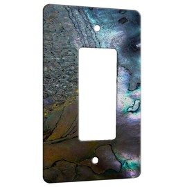 Abalone Metallic Shell - Decor Switch Plate Cover Metal (1 Gang Decora)