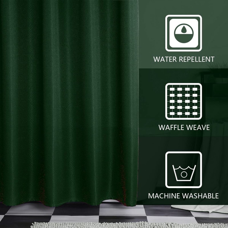 SPXTEX Dark Green Shower Curtains 72 inches Long Waterproof Fabric