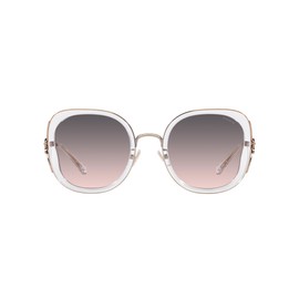 Coach HC7153B Sunglasses, Transparent Clear/Grey Pink Gradient, 54 mm