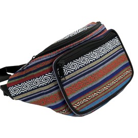 Small Fanny Pack for Men Women Side Waist Bag Waterproof Phone Pouch Fanny Pack Travel Running Marionette Party and Festivals Hippie Ethnic Colorful De tamaño medio, Colourful, Unit size
