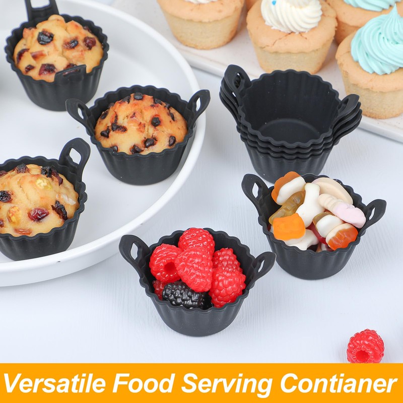 Koluti Reusable Silicone Baking Cups Set of 12, Nonstick Muffin