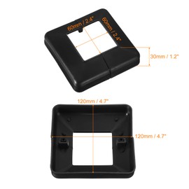 QUARKZMAN Post Cladding, Pack of 2 60 x 60 mm/2.4 x 2.4 inches, Plastic Gap Style Post Base Cover Trim for Fence, Stair Railing, Porch, 120 x 120 mm/4.7 x 4.7 inches (Total Size)