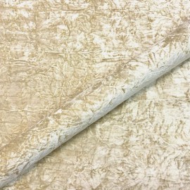 Plankroad Beige Luxe Solid Crushed Velvet Upholstery Fabric 54"