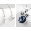 Owl Necklace for Women Girls 925 Sterling Silver Blue Birthstone