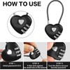 2 Pack Combination Lock, 3 Digit Heart Shaped Padlock for
