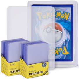 blaash® Toploader Set | 2 x 25 Protective Cases | 3 x 4 Inches | Double Protection for All Standard Playing and Trading Cards such as YuGiOh, MTG, Match Attax | Extra Clear Card Protection