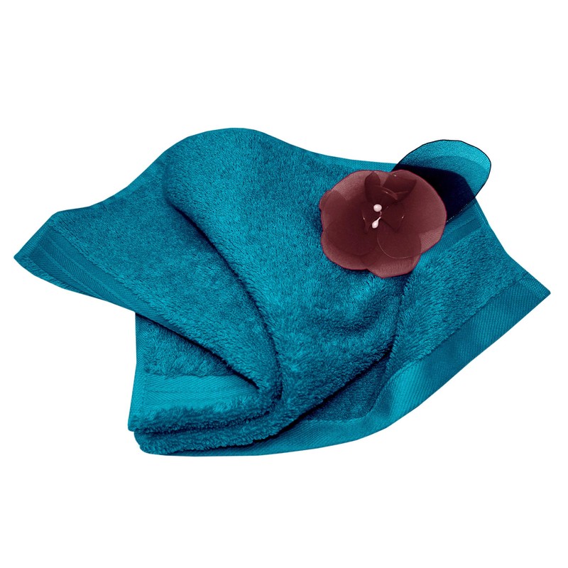 Lashuma Hand Towel Embroidered with Guests Blue - Petrol, Linz