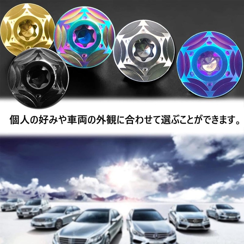 HiLiBoom License Plate Bolt M6 Anti-theft Screw Titanium Alloy Snowflake