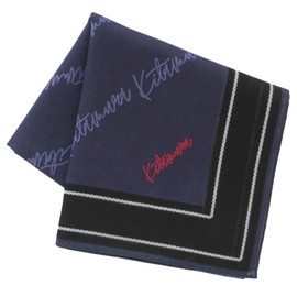 [ブルーミング] 【Kitamura】 キタムラ プリントハンカチ ロゴモチーフ (ネイビー) 婦人 レディース ハンカチ ハンカチーフ 約58cm 140140-0002-03