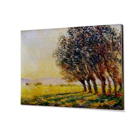 Monet Wall Art Collection Canvas Willows at Sunset, 1889 by Claude Monet Prints Wrapped Gallery Wall Art | Stretched and Framed Ready to Hang, 12X18