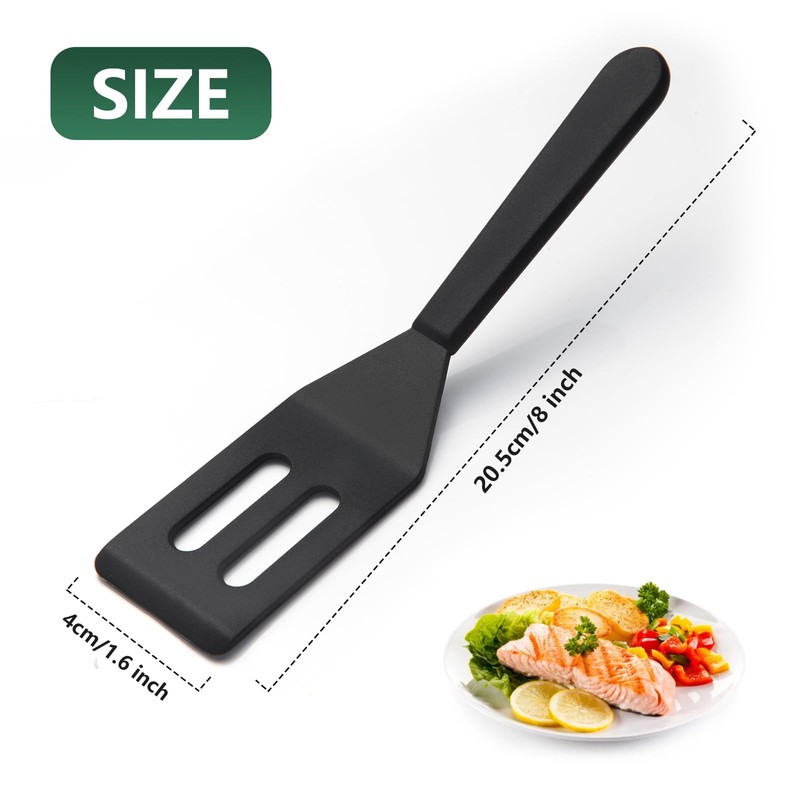 【2 Pack】Kunovo Small Spatula for Nonstick Cookware Mini Spatulas for