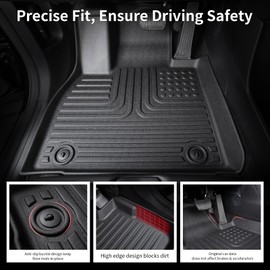 Wayhigh-All Weather Floor Mats and Cargo Mat with Seatback Cargo Set Fit for 2025 Buick Enclave TPE Car Mats Waterproof Heavy Duty Rubber Floor Liners for 2025 Enclave Accessories