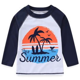 Baby Toddler Boys UPF 50+ Rashguard Set Swimsuit with Sun Hat Bathing Suit Swimwear for Beach Pool Sun Protection (Summer,4-5 T)