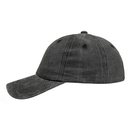 2 PCS Black Deep Blue Classic Dad Team Washed Canvas Baseball Cap for Women Men
