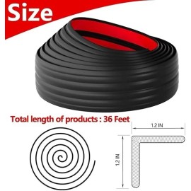 None Raycity 1.6" x36' Flexible Wall Corner Guard & Edge Protector Grey 90° Corner