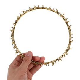 minkissy Party Crown Hair Accessories Thorns Crown Party Crown King Headband Retro Style Hair Crown Crown Ornament Metal Golden, metal
