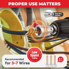 Noxtren 6PCS Wire Twister Tool for Drill with Bit Holder Keychain, Wire Nut Twister for Drill with 1/4" Hex Shank – Professional Electrician Tools for 9–22 AWG Wire Connector Twisting