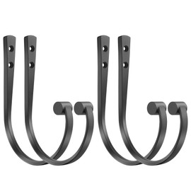 Mayrhyme Curtain Holdbacks 4Pcs,Black Barrel Zinc Alloy Curtain Tiebacks,Wall Mounted Curtain Holders for Drapes.