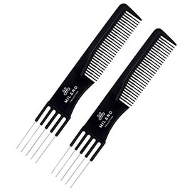 Milano Collection Anti-Static, Heat Resistant, Two-Sided Teasing and Parting Wig & Hair Comb- 2 Pack