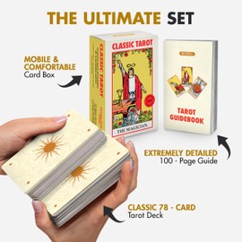 Wyspell Classic Tarot Deck - Original Tarot Cards with Guide Book for Beginners - Beginner Cards with Meanings (Light)