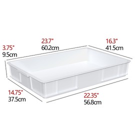 Afromy Large Pizza Dough Proofing Box, Commercial Stackable Proofing Dough Container Trays, Pack of 4