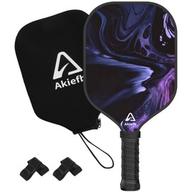 Akiefb Pickleball Paddles, Carbon Fiber Pickleball Paddle with a 14mm Polypropylene Honeycomb Core，Increased Power for Enhanced Spin & Control,Comfortable Style Grip (Starry Sky)